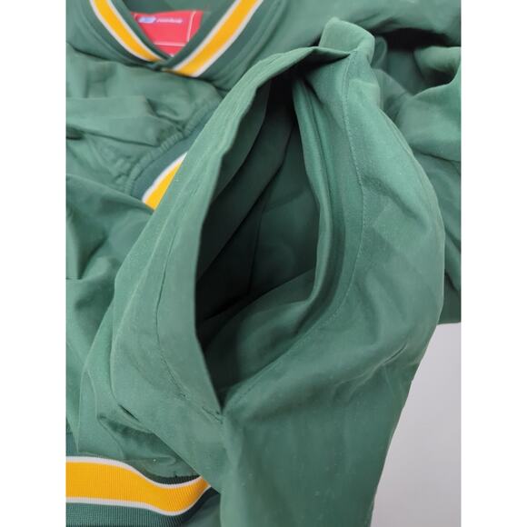 Green Bay Packers Windbreaker Pullover NFL Reebok 1/4 Bottom Side Zip Mens Large - Picture 9 of 10